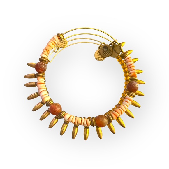 Alex and Ani ☀︎︎ Beaded Spike Expandable Bangle Bracelet - Oak Tree Set ☀︎︎ Gold - Picture 15 of 16